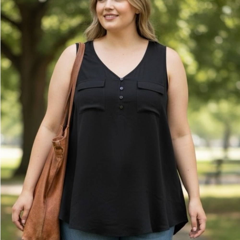 NWT Torrid Black Challis Sleeveless Tank | Size 2X (18/20) |